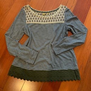 Anthropologie Floral and Lace Top